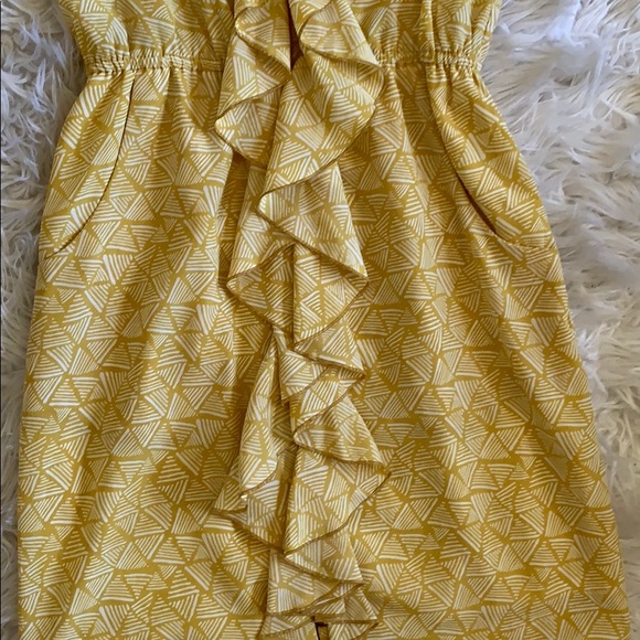 TCEC yellow summer front zip up dress sz small - Picture 2 of 5